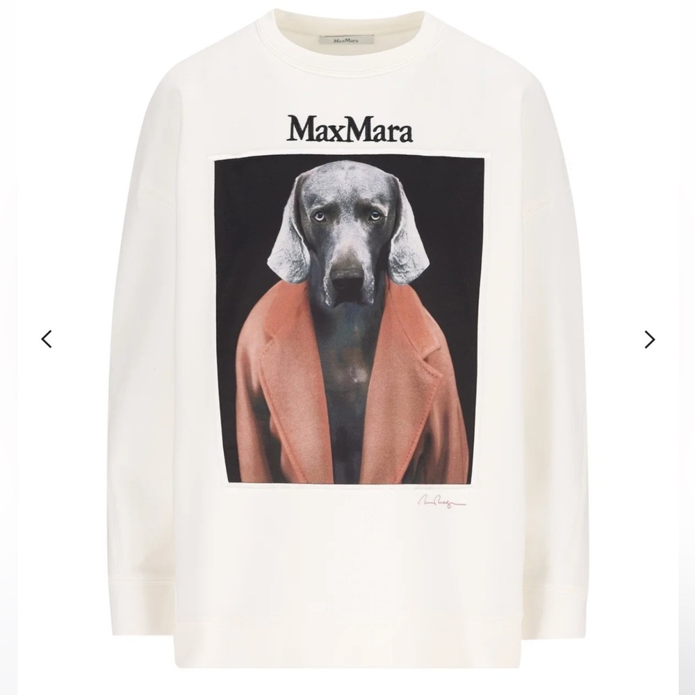 NWT MAX MARA X William Wegman Bacco Sweatshirt Size Small US4/6 Spring/ Fall - Picture 3 of 16